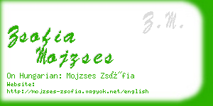 zsofia mojzses business card